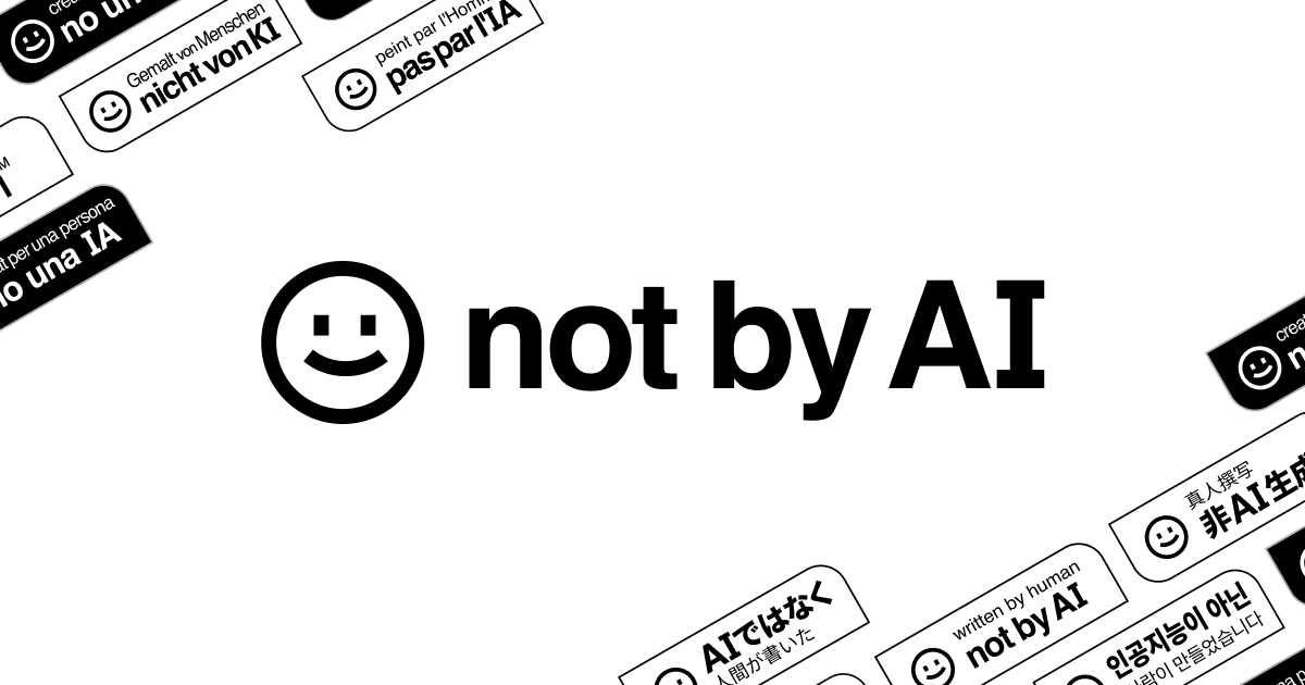 100% Human Made, No AI Used - Declaration Badge for your Site